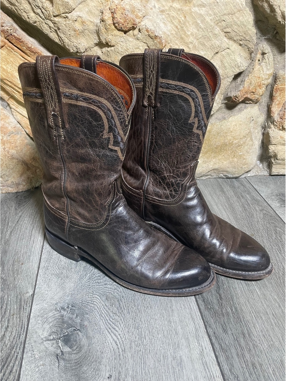 Lucchese Men’s Jasper Western Roper brown size 8D